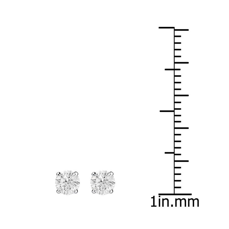Auriya 14k Gold 1 1/6ct TDW Clarity-Enhanced Diamond Stud Earrings and Solitaire Diamond Necklace Set (H-I, I2-I3)