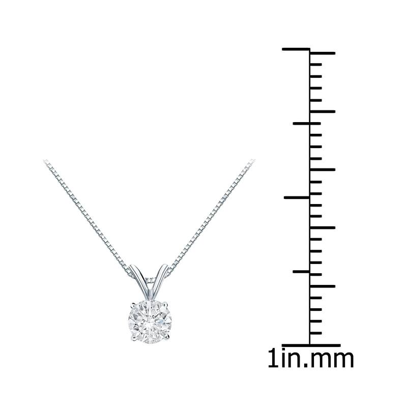 Auriya 14k Gold 1 1/6ct TDW Clarity-Enhanced Diamond Stud Earrings and Solitaire Diamond Necklace Set (F-G, I2-I3) - White