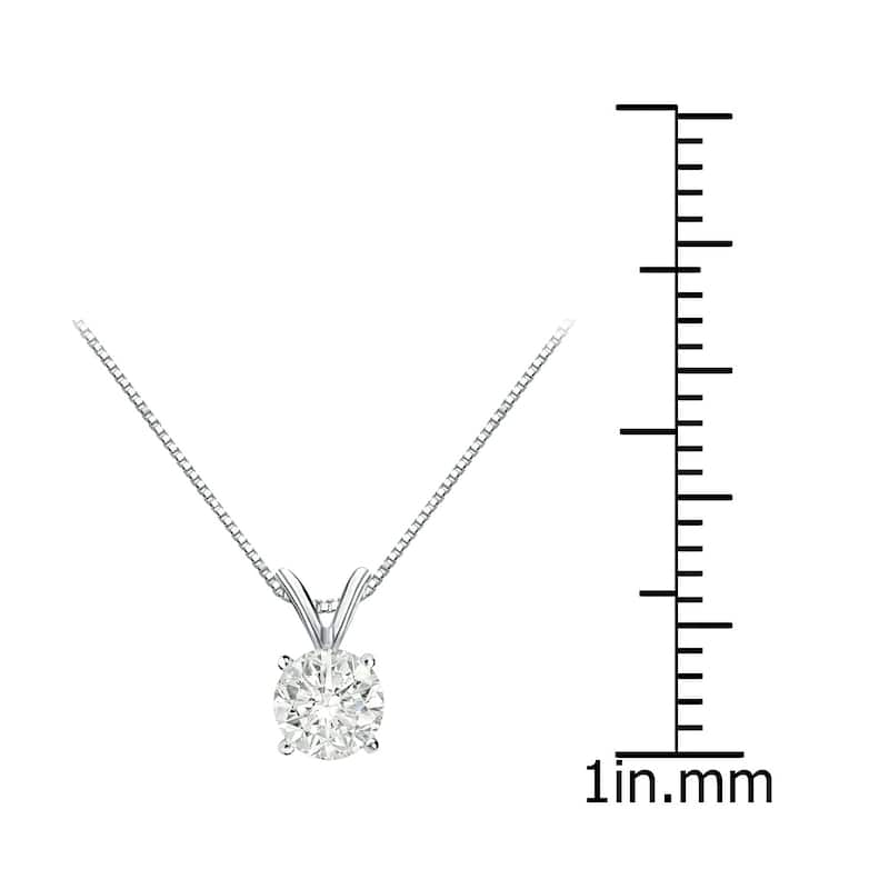 Auriya 14k Gold 1 1/6ct TDW Clarity-Enhanced Diamond Stud Earrings and Solitaire Diamond Necklace Set (J-K, I2-I3)