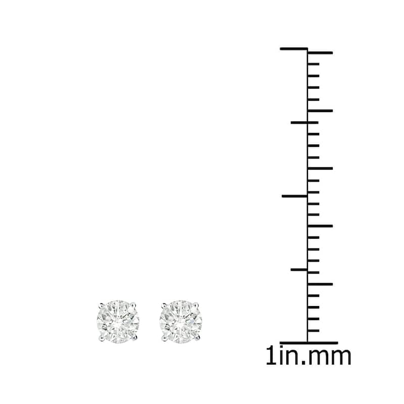 Auriya 14k Gold 1 1/6ct TDW Clarity-Enhanced Diamond Stud Earrings and Solitaire Diamond Necklace Set (J-K, I2-I3)
