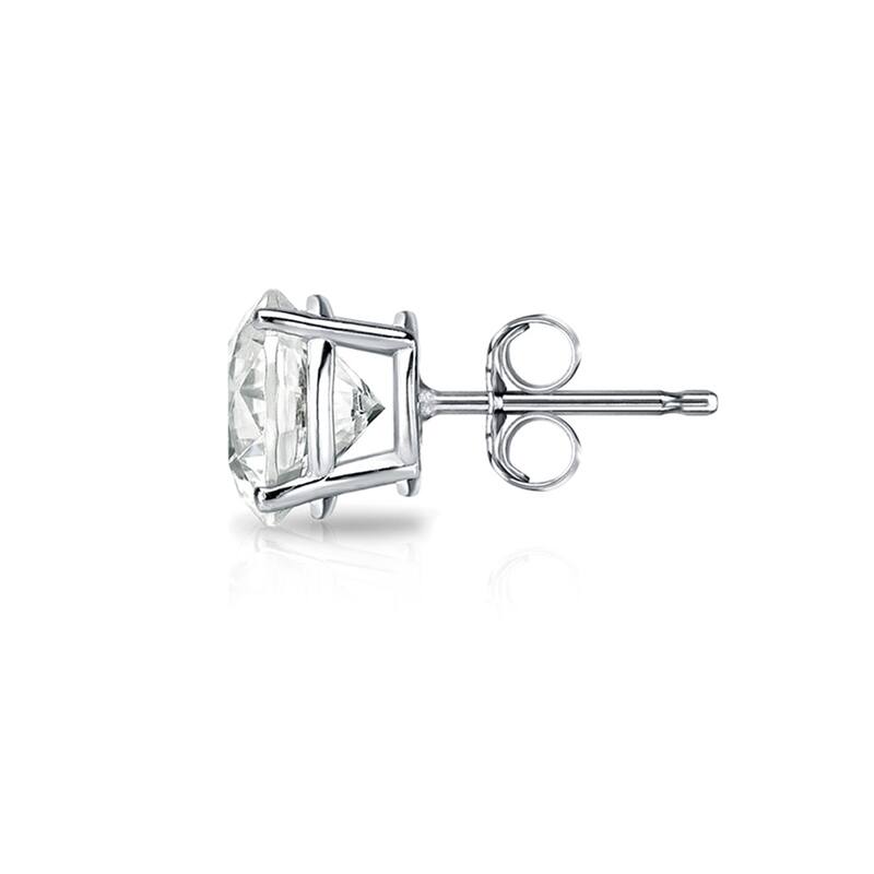 Auriya 14k Gold 1 1/6ct TDW Clarity-Enhanced Diamond Stud Earrings and Solitaire Diamond Necklace Set (J-K, I2-I3)