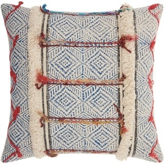 Mina Victory Life Styles Multicolor Diamonds Stonewash Throw Pillow (20-Inch X 20-Inch)