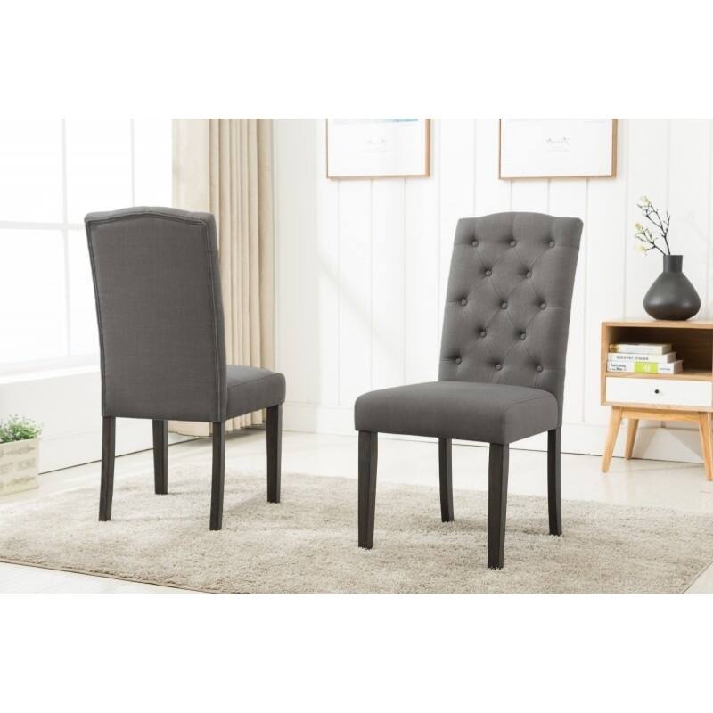 Best Quality Furniture Button Tufted Dining Side Chair (Set of 2)