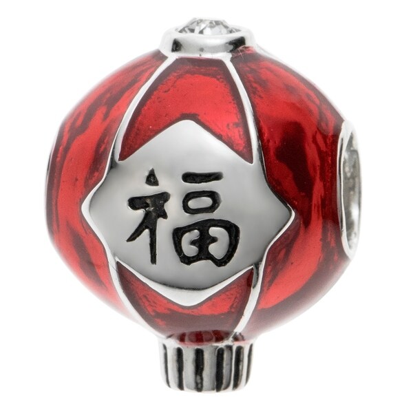925 Sterling Silver Bright Red Crystals Charm Bead