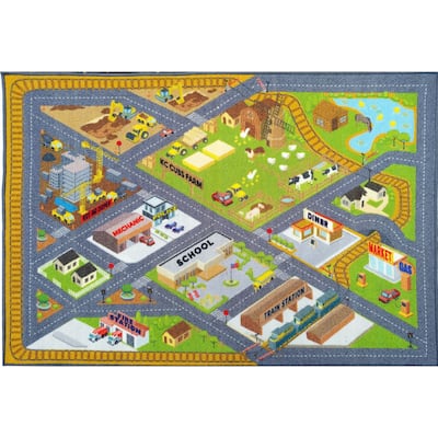 KC CUBS Road Map Educational Area Rug
