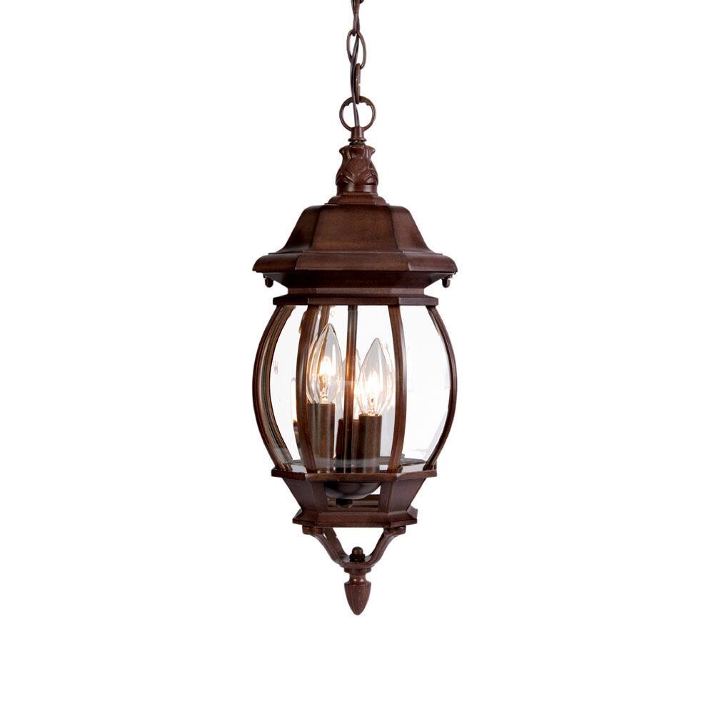 Acclaim Lighting Chateau Collection 3-Light Outdoor Burled Walnut Hanging Lantern