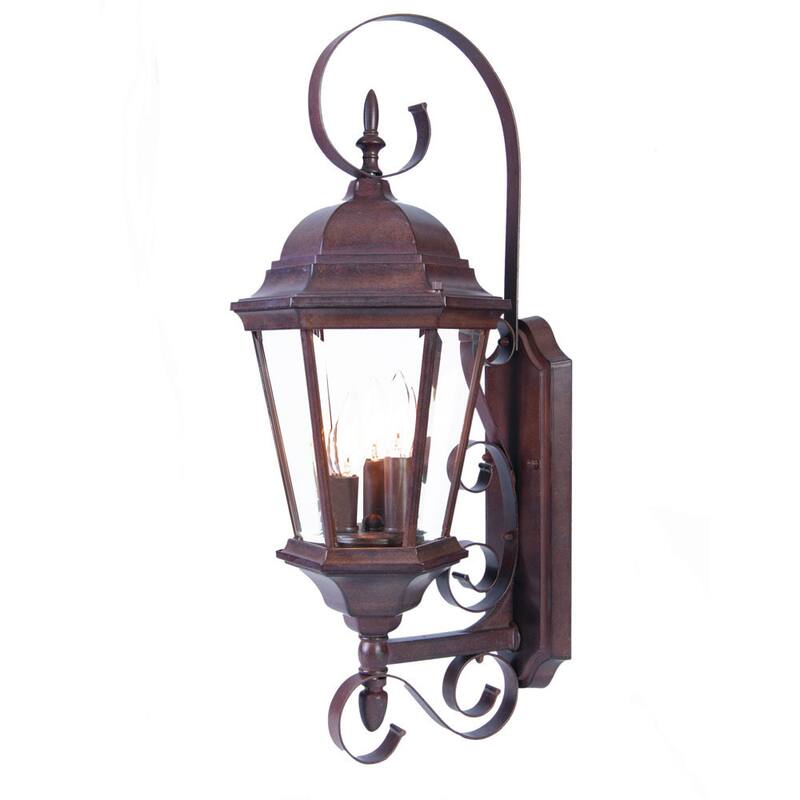 Acclaim Lighting New Orleans Collection 3-Light Outdoor Burled Walnut Wall Light