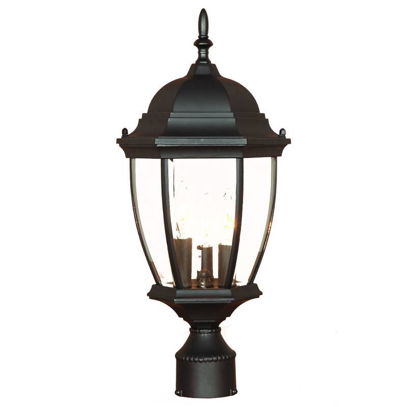 Acclaim Lighting Wexford Collection Post-Mount 3-Light Outdoor Matte Black Light Fixture