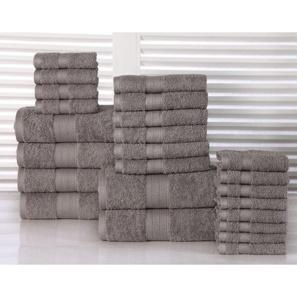 Shop 100percent Plush Cotton 24piece Economic Bath Towel Set Free