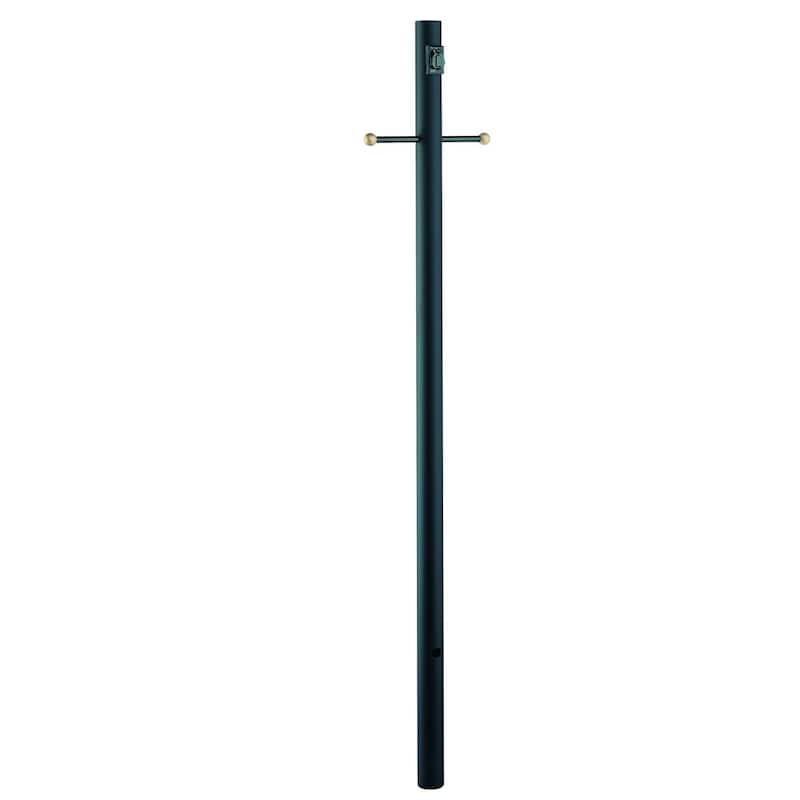 Acclaim Lighting 7 Foot Matte Black Smooth with Crossarm and Convenience Outlet Lamp Post
