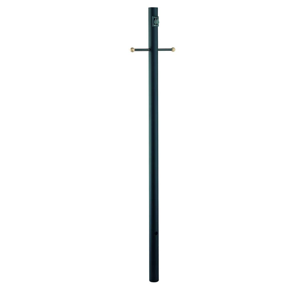 Acclaim Lighting 7 Foot Matte Black Smooth with Crossarm and Convenience Outlet Lamp Post