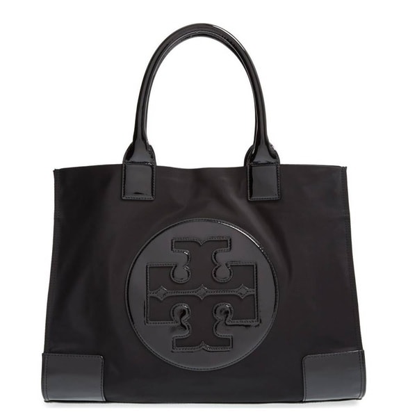 Shop Tory Burch Ella Black Nylon Tote Bag - Overstock - 18828164