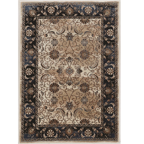 Linon Vintage Collection Isfahan Navy Blue Tan Oriental Area Linon Vintage Collection Isfahan Navy Blue Tan Oriental Area Rug 9 X27