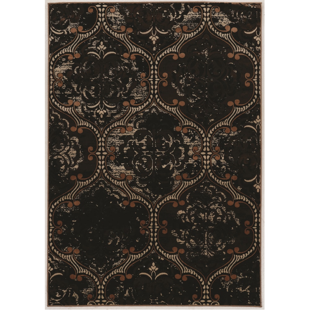 Brown 2' x 3' Linon Vintage Collection Belouch Beige Synthetic Rugs 