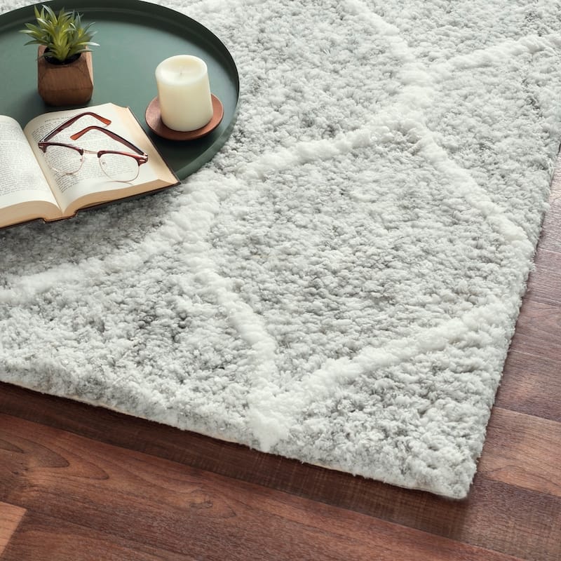 Pasargad Home Paris Shag Collection Hand-Woven Cotton Area Rug