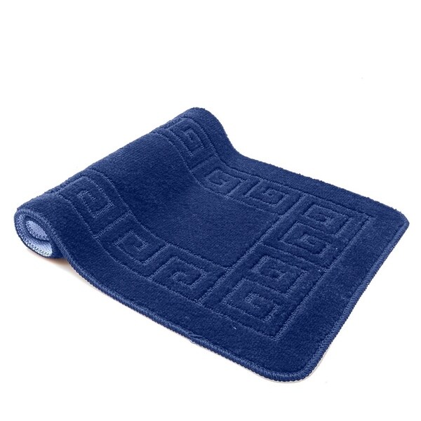 navy bath mat set