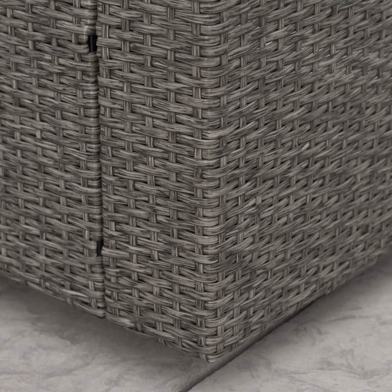 Achton Outdoor 4-piece Wicker Swivel Club Chair Set with Square Firepit by Christopher Knight Home