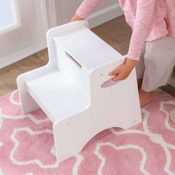 slide 2 of 4, Two Step Stool - White N/A