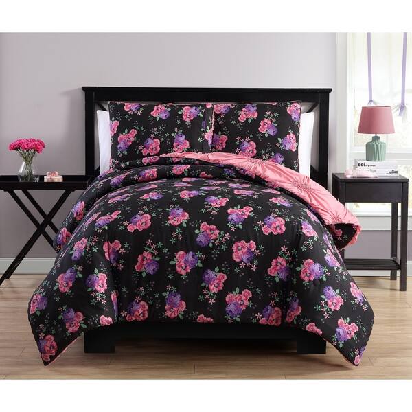 Shop Vcny Home Davina Reversible Comforter Set Black Pink Free