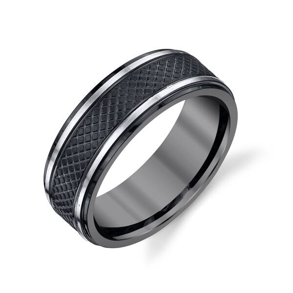 Size 7 Ultra Lightweight Titanium 8mm Double Grooved Wedding Band Size 7 Ultra Lightweight Titanium 8mm Double Grooved Wedding Band