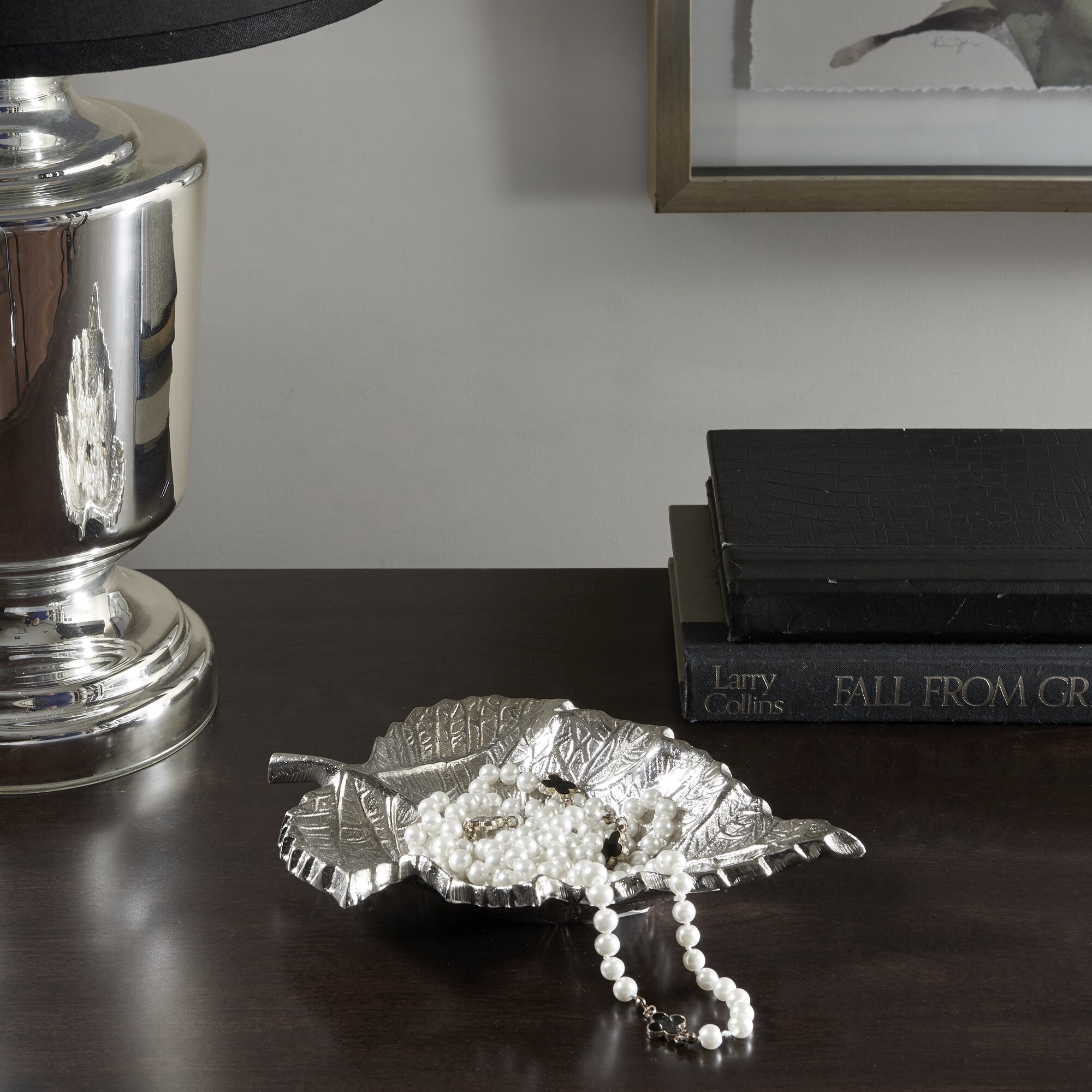 Madison Park Feuille Maple Leaf Silver Table Decor Madison Park Feuille Maple Leaf Silver
