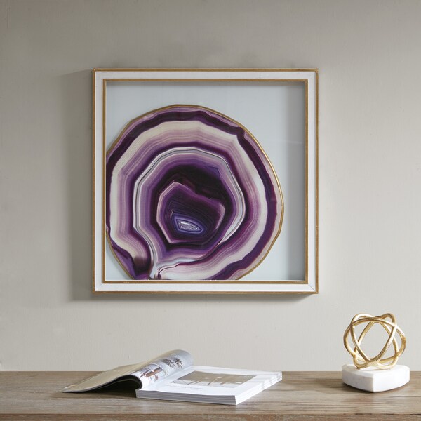 Madison Park Gemstone Purple Handmade Glass Wall Palque