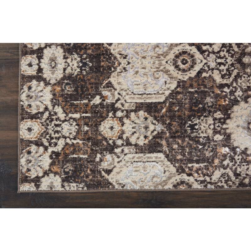 Silver Screen Floral Modern Area Rug