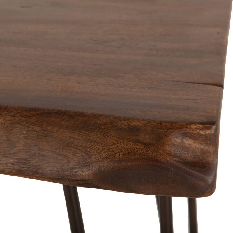 World Interiors Acacia Live Edge Rectangle Side Table in Natural