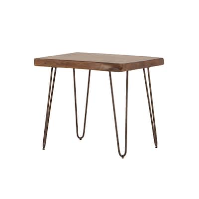 World Interiors Acacia Live Edge Rectangle Side Table in Natural