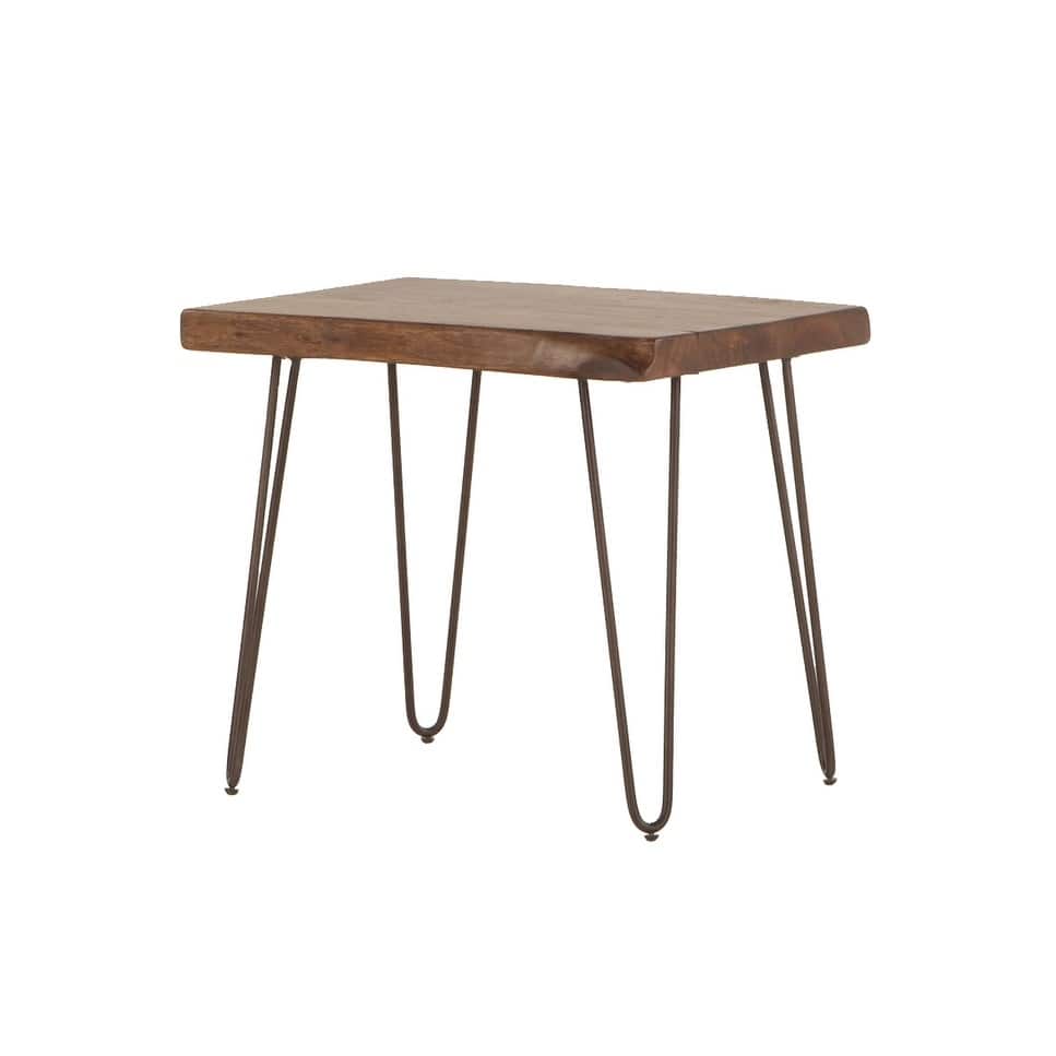World Interiors Acacia Live Edge Rectangle Side Table in Natural