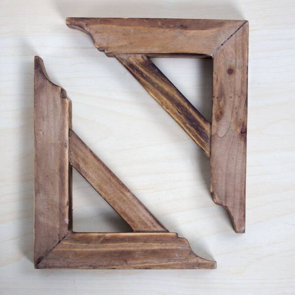 Shop American Art Decor Hanging Wooden Corbels Shelf Brackets Set