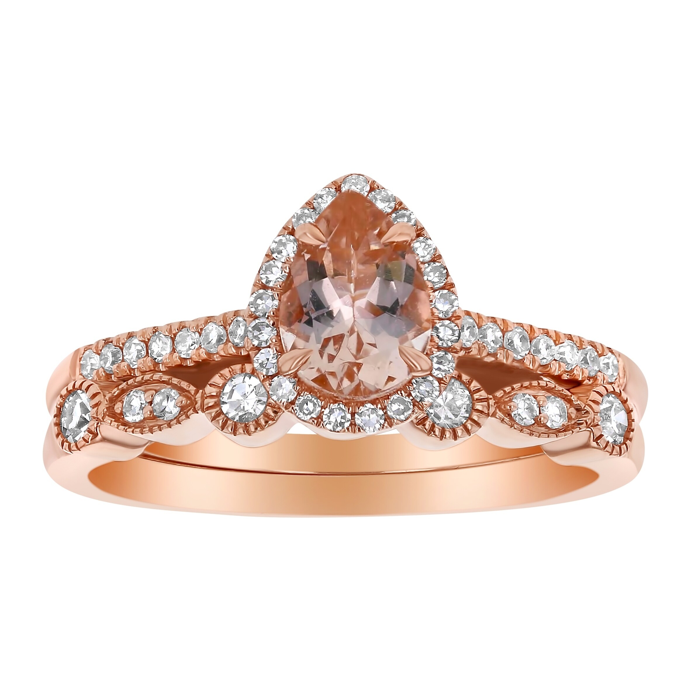 Amazon Com Rose Gold Celtic Wedding Ring Set 14k Rose Gold His