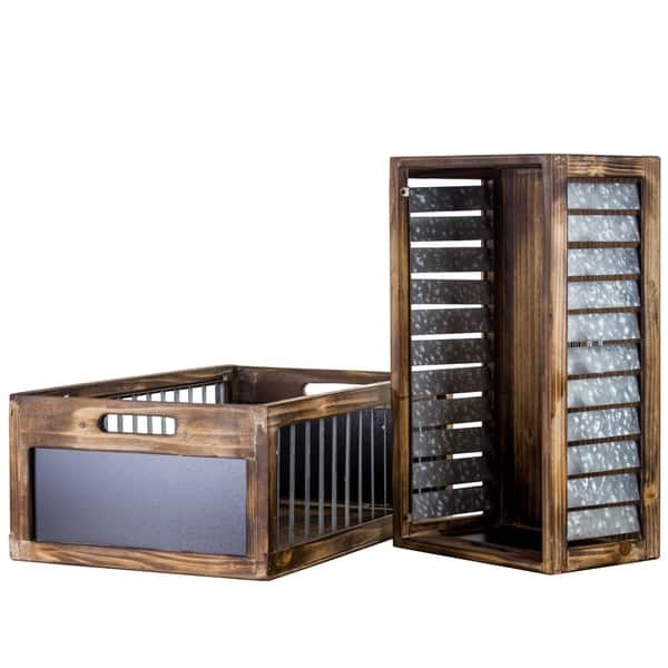 Galvanized Metal Decorative Storage Basket, Bathroom Organizer Bin