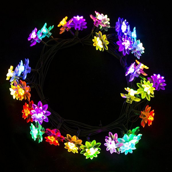 aleko solar powered 30 led multicolor flower christmas lights 20 ft free shipping on orders over 45 overstockcom 24906737 - Solar Powered Christmas Wreath aleko solar powered 30 led multicolor flower christmas lights 20 ft free shipping on orders over 45 overstockcom 24906737 - Solar Powered Christmas Wreath