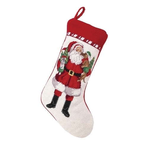 Lynn Haney Christmas Puppies Needlepoint Stocking