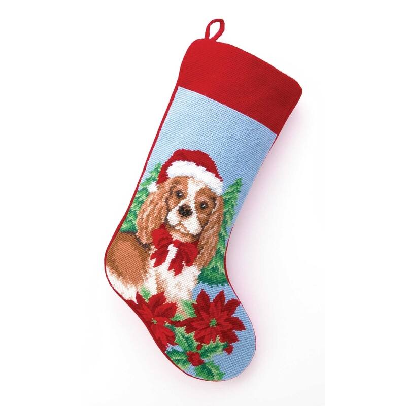 Spaniel Needlepoint Stocking