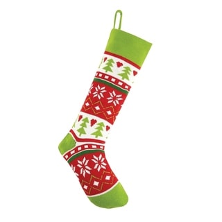 Tree Fair Isle Knit Stocking - Bed Bath & Beyond - 18844289