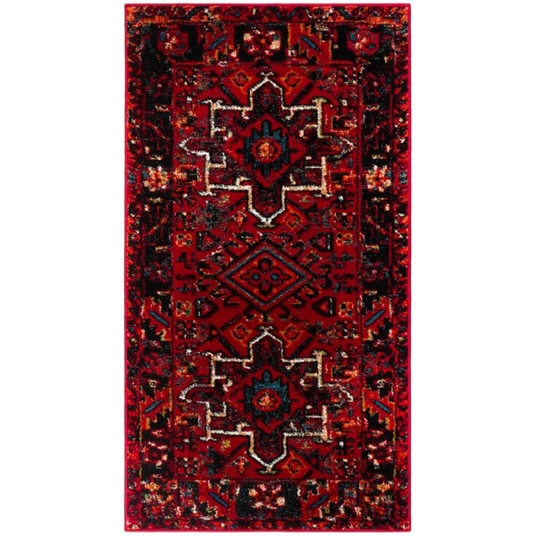 Safavieh Vintage Hamadan Jasmin Traditional Red/ Multi Rug - 2'3" x 4'