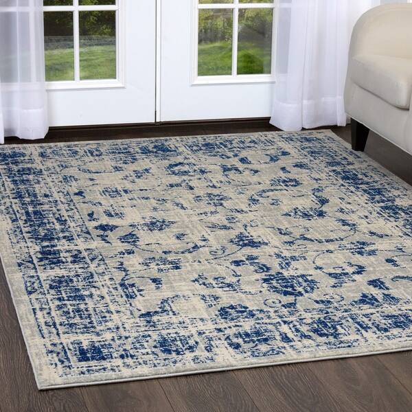 Shop Home Dynamix Grey Blue Persian Vintage Area Rug Runner Rug