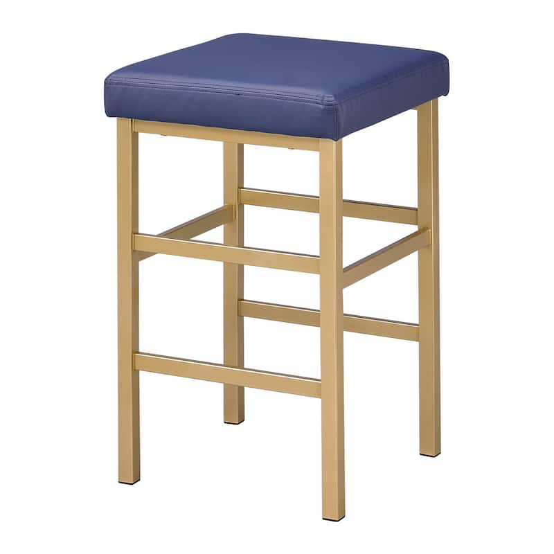 Porch & Den Moscato Gold 26-inch Backless Stool - Blue