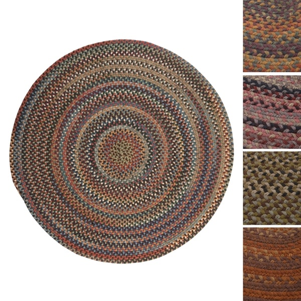 Pine Canopy Coconino Multicolored Wool Braided Reversible Area Rug (5' Round)