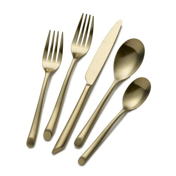 slide 2 of 3, Towle Living Forged Satin Gold Wave 20 Pc Flatware Set