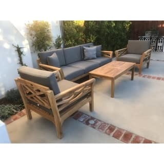 Teak Patio Furniture Covers For Less Malibu 4pc Conversation Set
