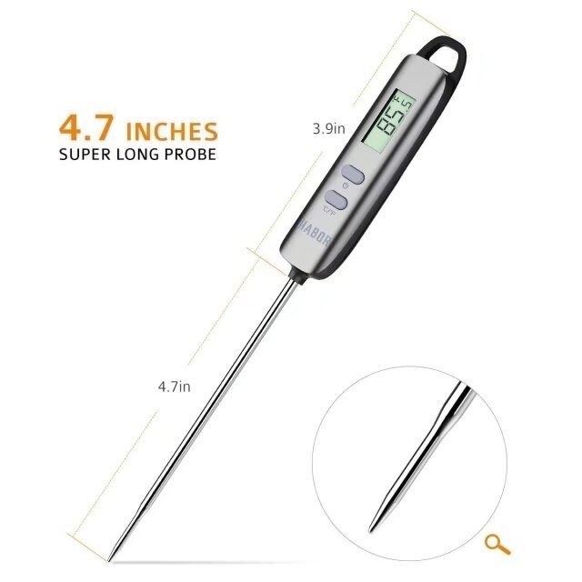 Stainless Steel Digital Instant Read LCD Anti-corrosion Cooking Thermometer  - Bed Bath & Beyond - 12417693