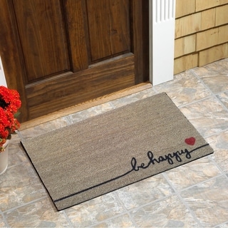 Water Soaking Doormat Be Happy Vinyl Backed Coir Doormat