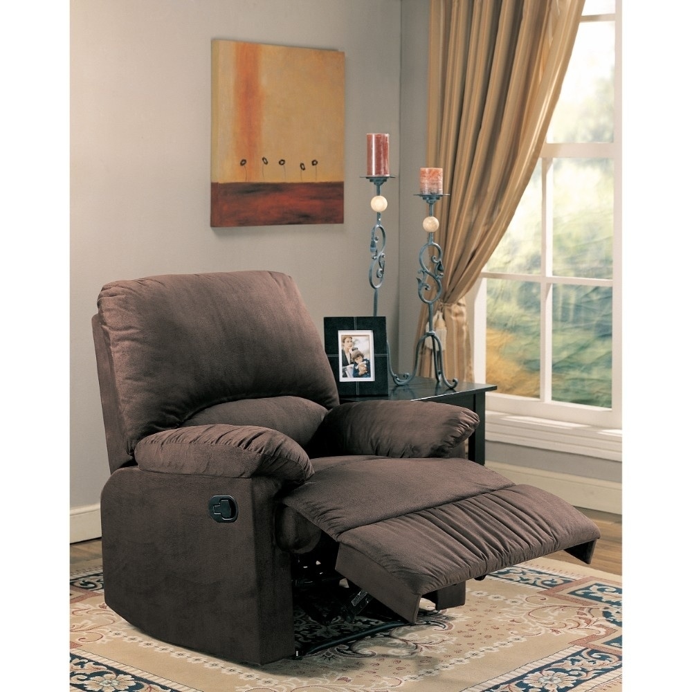 Casual Microfiber Attractive Recliner, Dark Brown