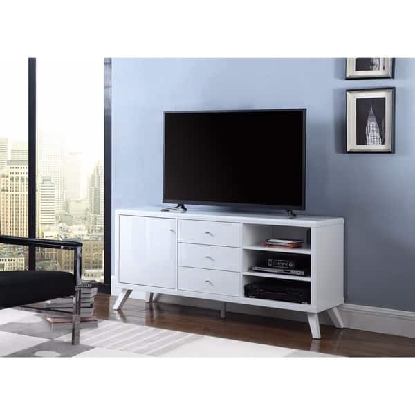Magical glossy white tv console With storage Bed Bath & Beyond 18853246