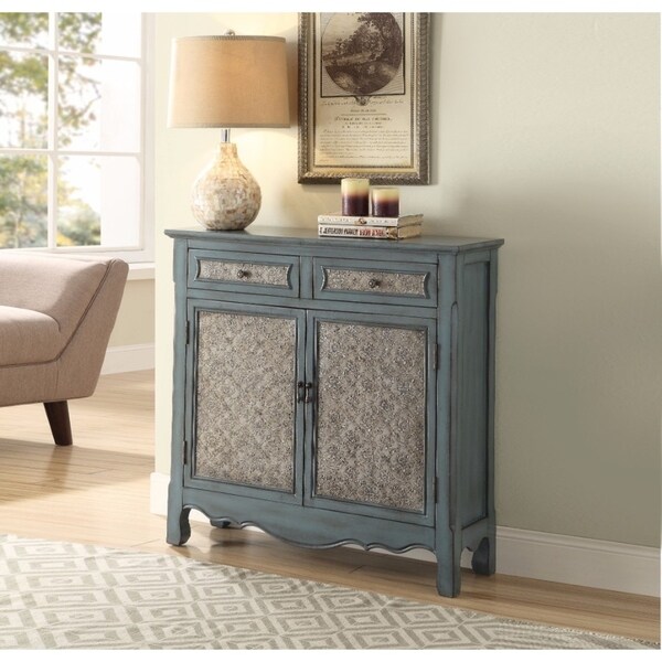 Winchell Vintage Console Table, Antique Blue - Antique Blue