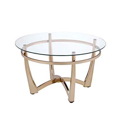 Attractive Coffee Table, Gold & Clear Glass