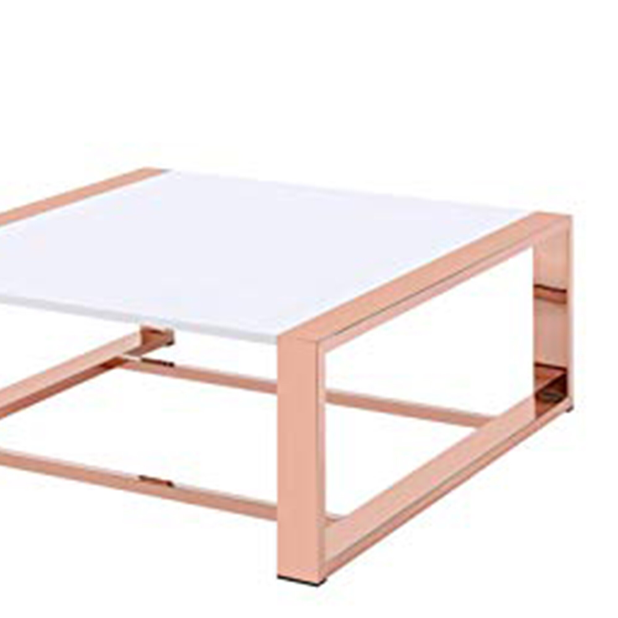 Charming Coffee Table White High Gloss Copper Charming Coffee Table White High Gloss Copper